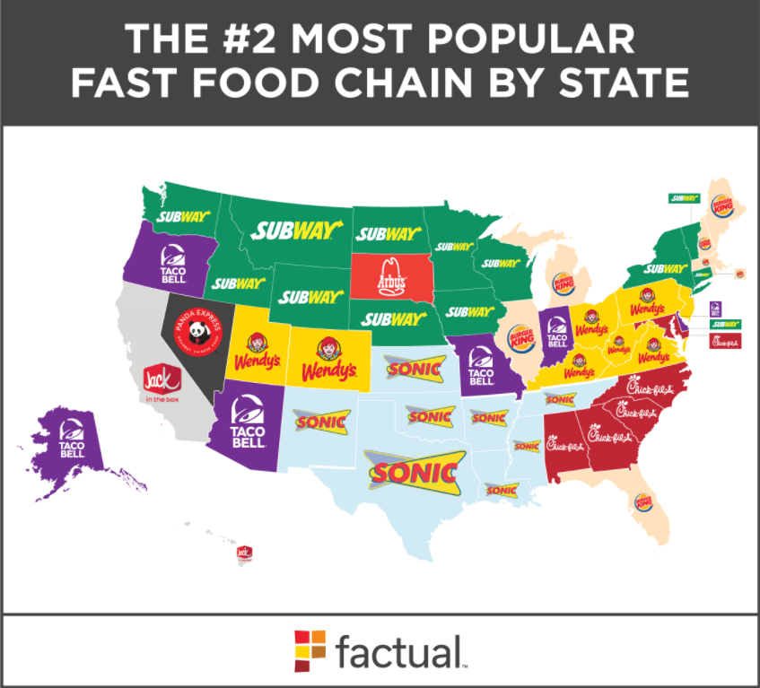 Fast Food Chains in the U.S. Maps Wondering Maps