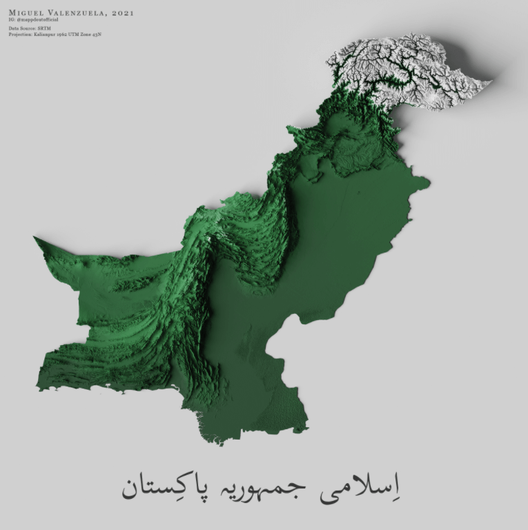 Pakistan Topography Map  Wondering Maps